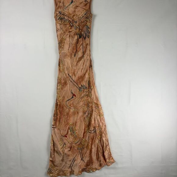 Vintage Rose Dresses & Skirts - Vintage Rose Silk Crane Sequin Fairycore Maxi Dress